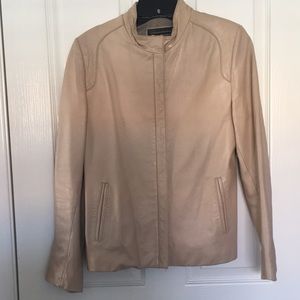 Beige Leather Jacket